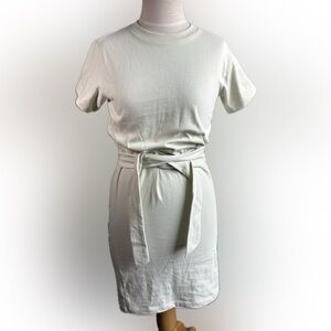 🔥NEW 🔥Vince Pale Green Belted T-shirt Mini Dress